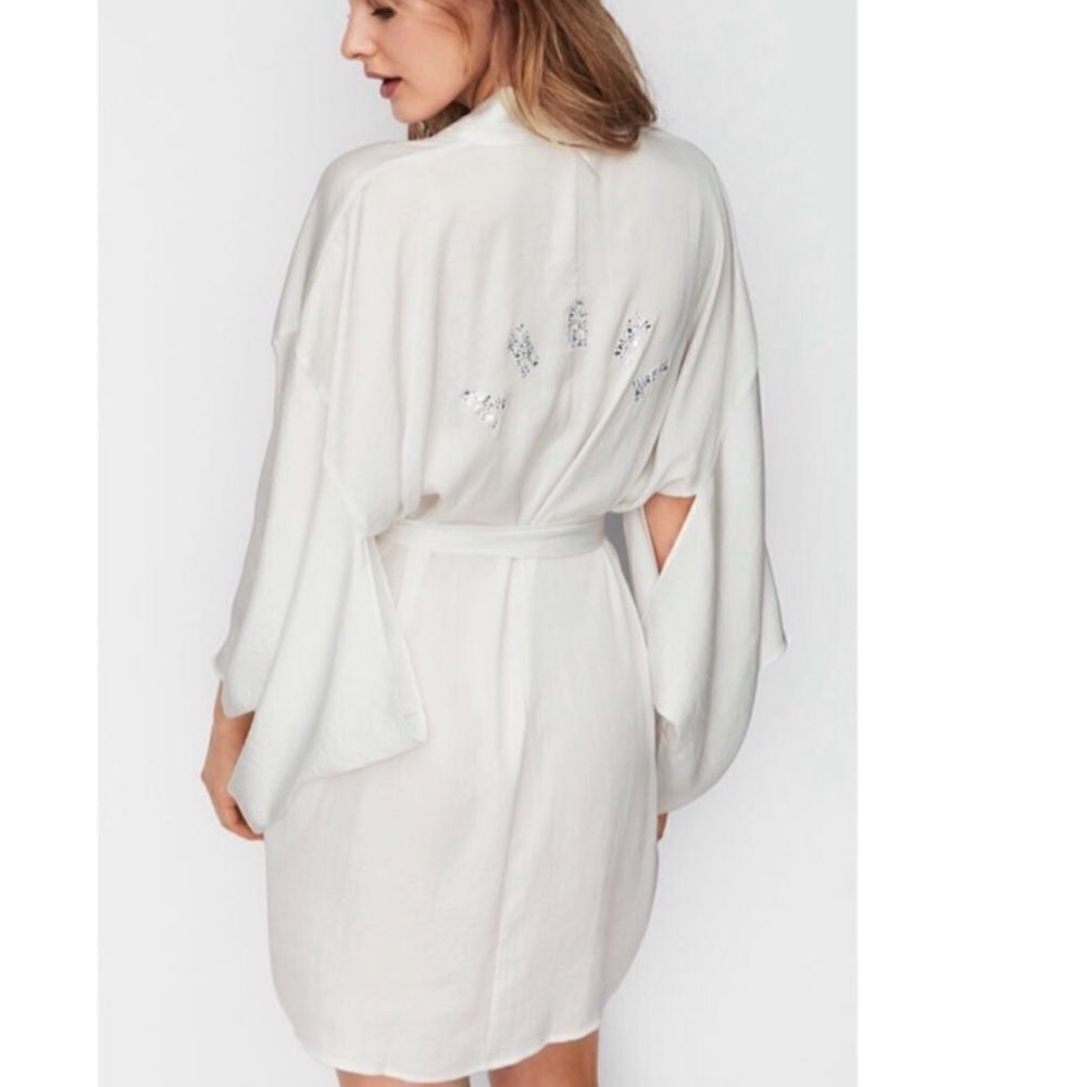 Victoria's Secret NWT Satin Angel Bling Kimono Robes Swarovski Crystal Robe XS/S